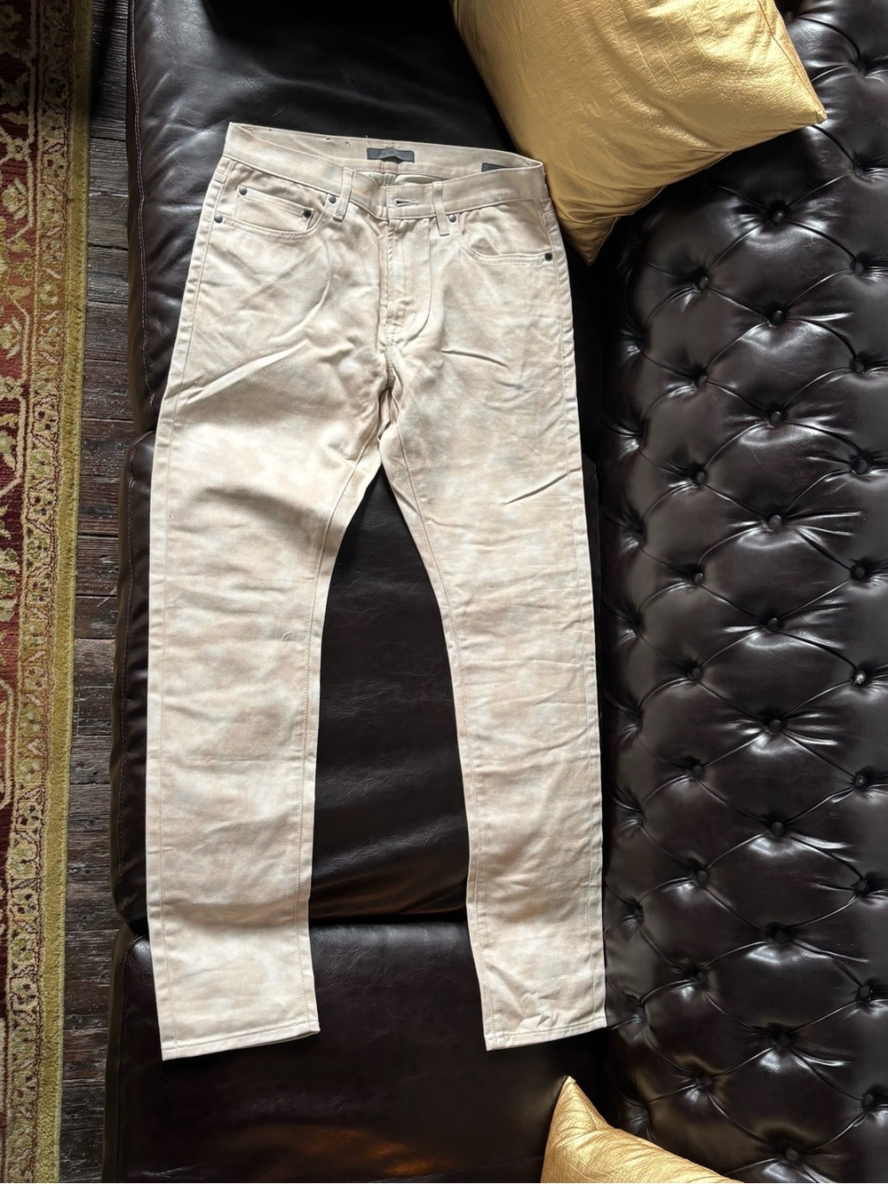 John Varvatos Off-White/Beige Wash Slim Jeans Waist 31